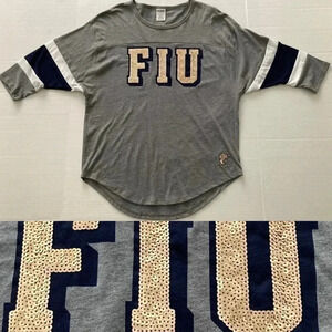 PINK Victoria’s Secret FIU Gold Sequin Shirt Grey Small S